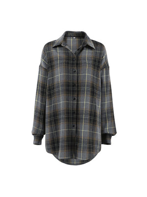 Liber Autumn Women's Plaid Plaid Shirts