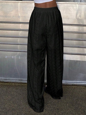 Lace High waist Straight Pants