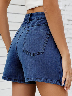 Buttons Irregular Design Denim Skirts