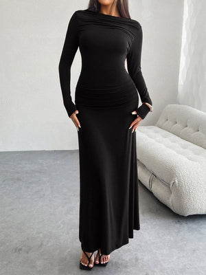 Liber Autumn Women's Solid Color Midi Dresses