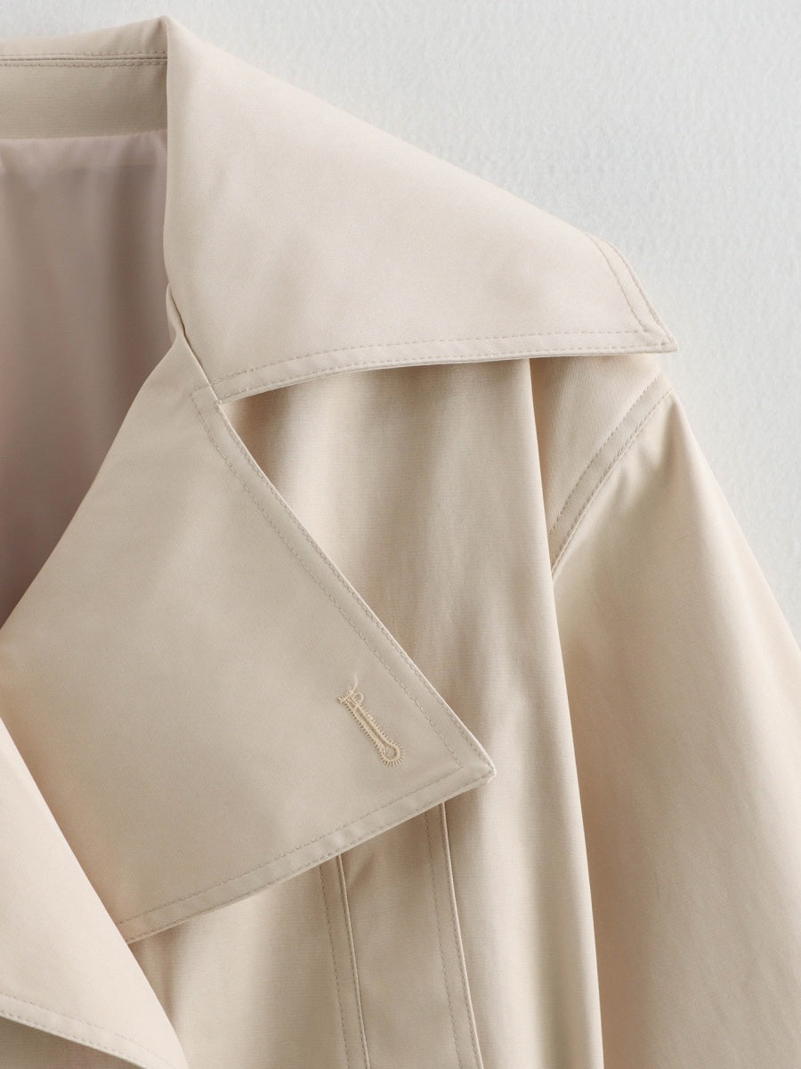 Lace up Buttons Short Trench Coats