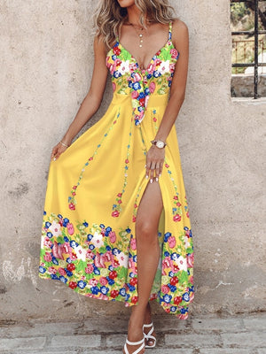 Resort-style Sexy Halter Maxi Dress