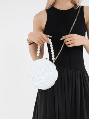 Flower-shaped Round Evening Shoulder Bag