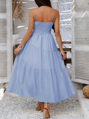 High-waisted Halter Dress With Bow Tie Detailing