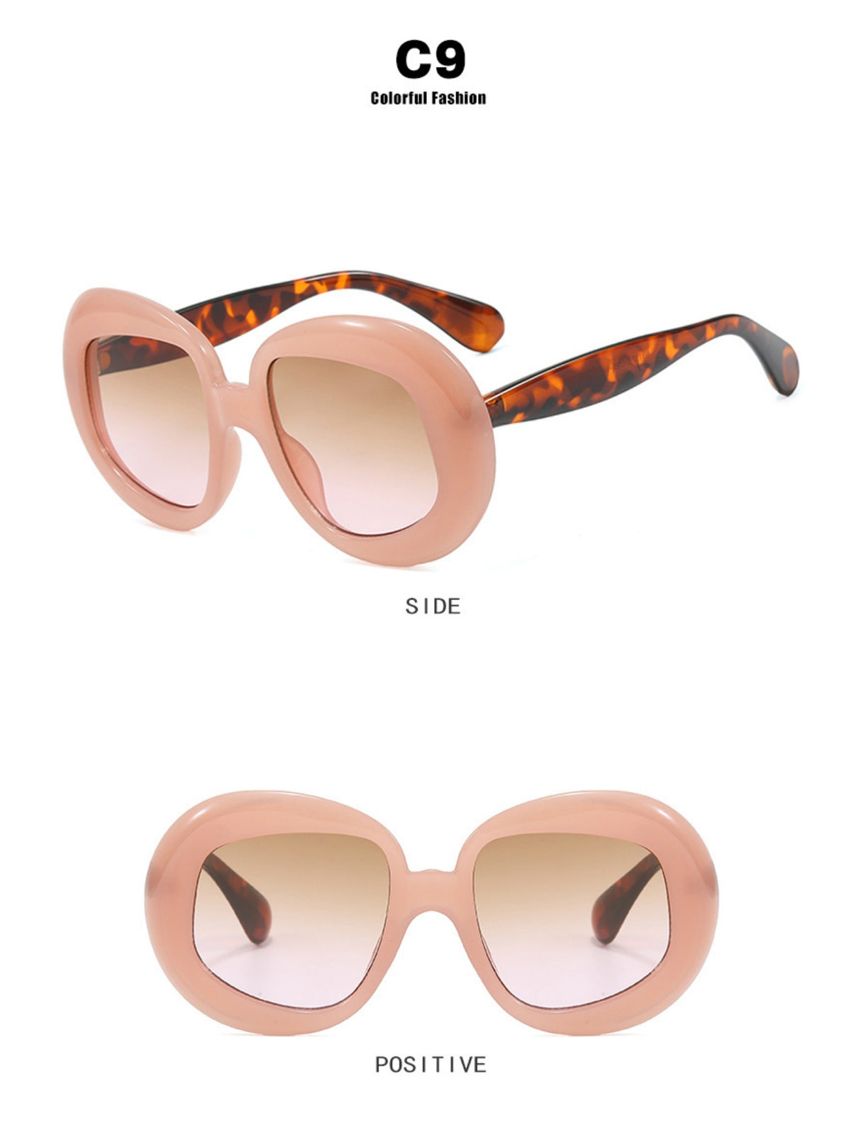 Irregularly Shaped Full-frame Round Fashion Glasses