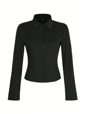 Long sleeve Stripes Slim fit Shirts