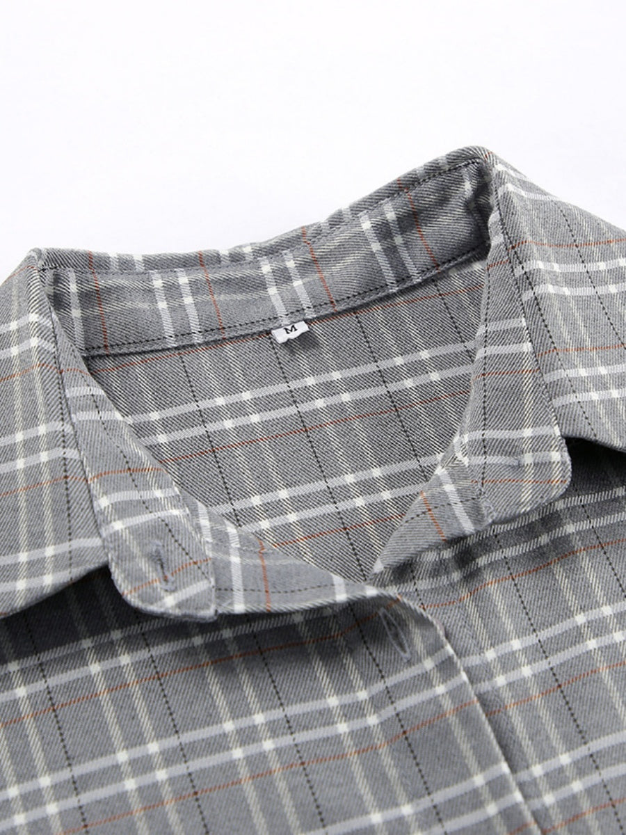 Liber Autumn Women's Buttons Plaid Shirts