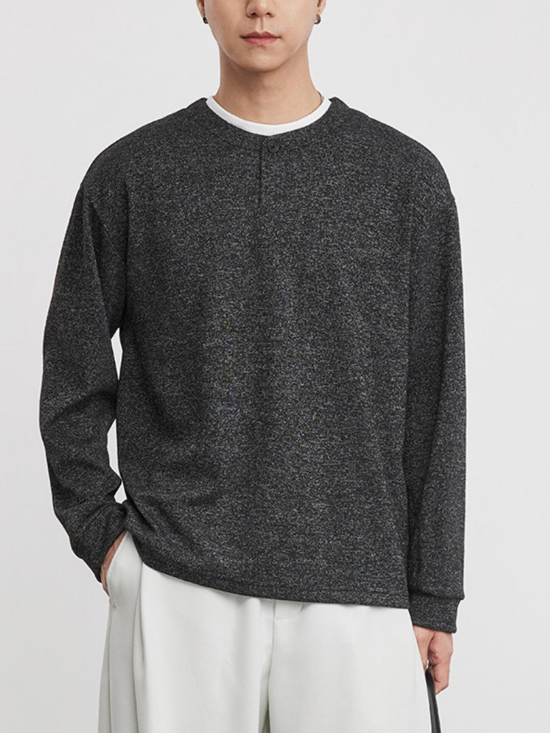 Layered-look Henry Collar T-shirts