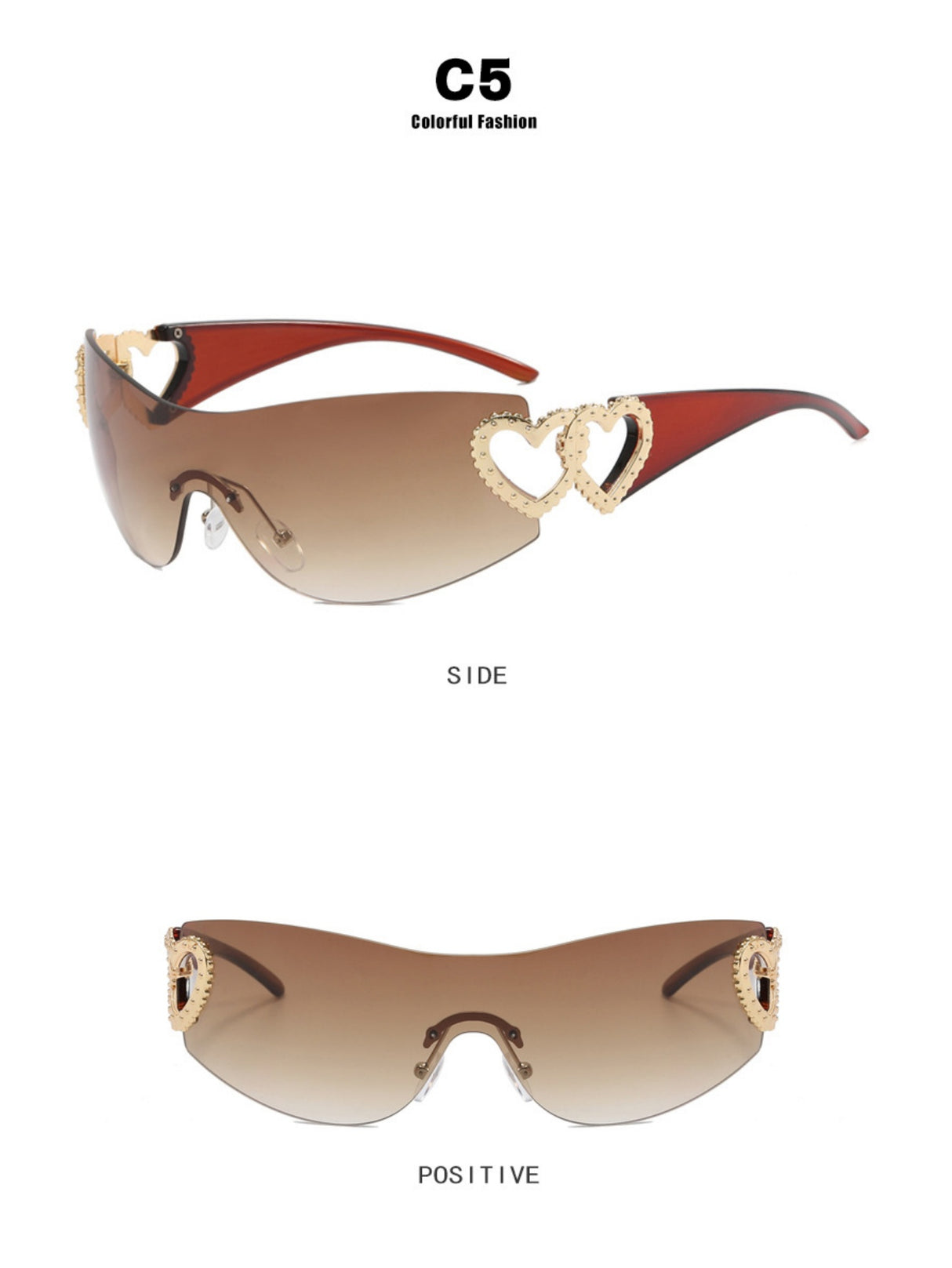 Heart-shaped Frameless Fashion Glasses