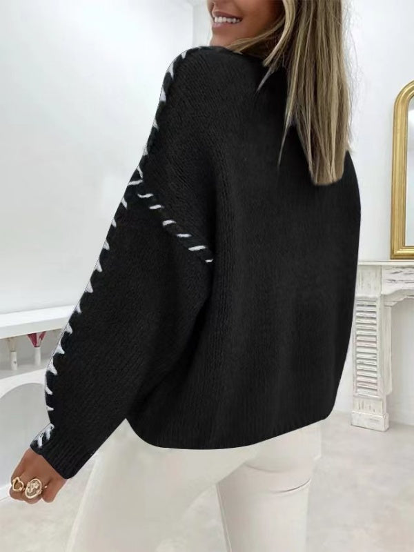 Chain Link 3D Effect Contrasting colors Sweaters