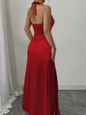 Backless Strapless Bodycon Long Dress With Slit