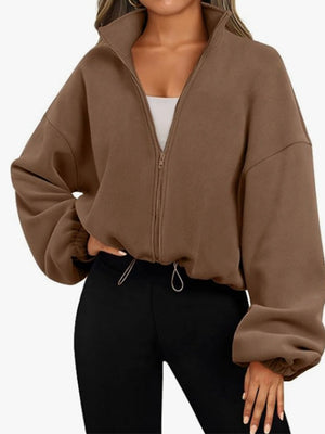 Liber Autumn Women's Zipper Solid Color Sweatshirts&Hoodies