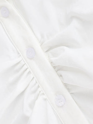 Flying Sleeves Gathering Slim-fit Lapel Shirts