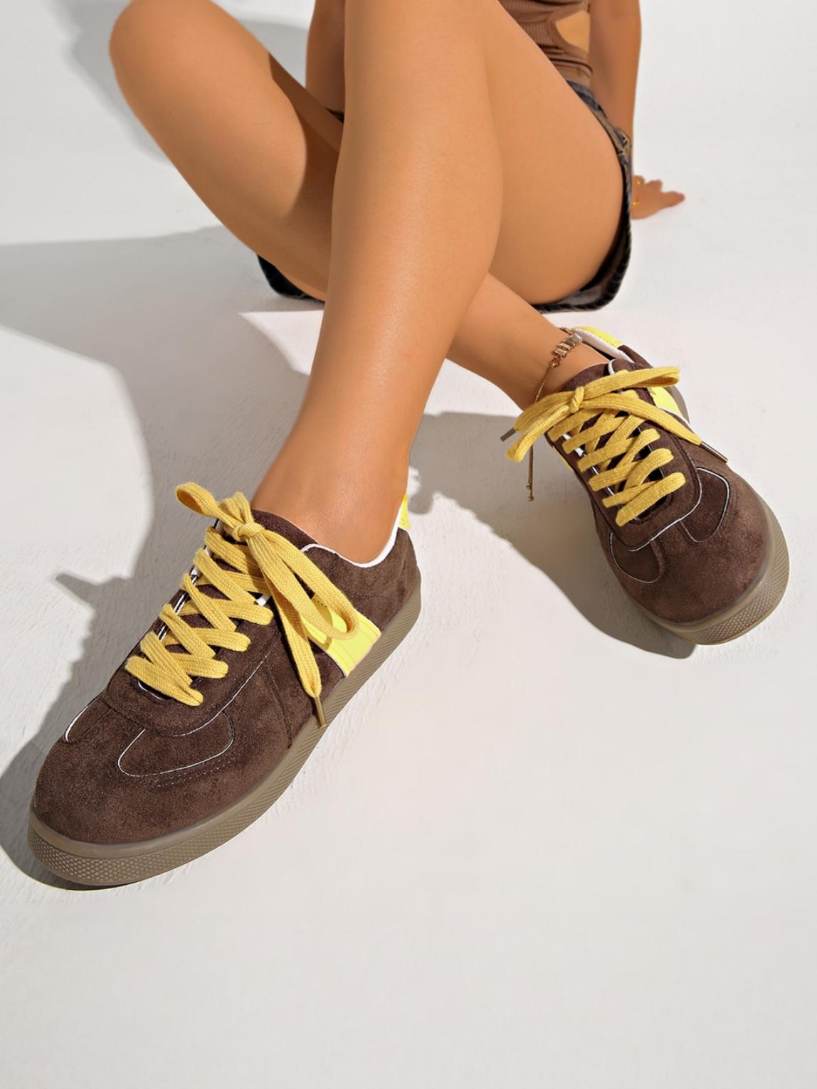 Retro Color-blocked German Training Shoes And Sneakers