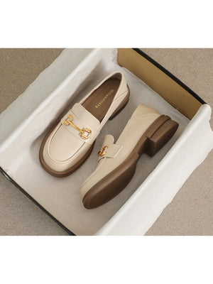 Liber Spring and Autumn Thick-soled Metal Buckle Women's Loafers