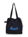 Letter Print Large Capacity Lightweight Drawstring Shoulder Bag