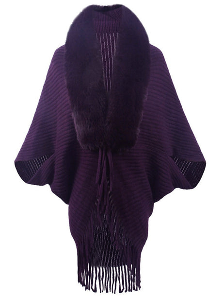 Fur Collar Tassel Cloak Cardigans