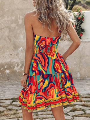 Sexy Off-shoulder Halter Neck Short Dress
