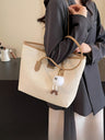 Embossed Color-block Tote Bag