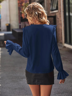 Liber Autumn Women's Ruffle Chiffon shirt