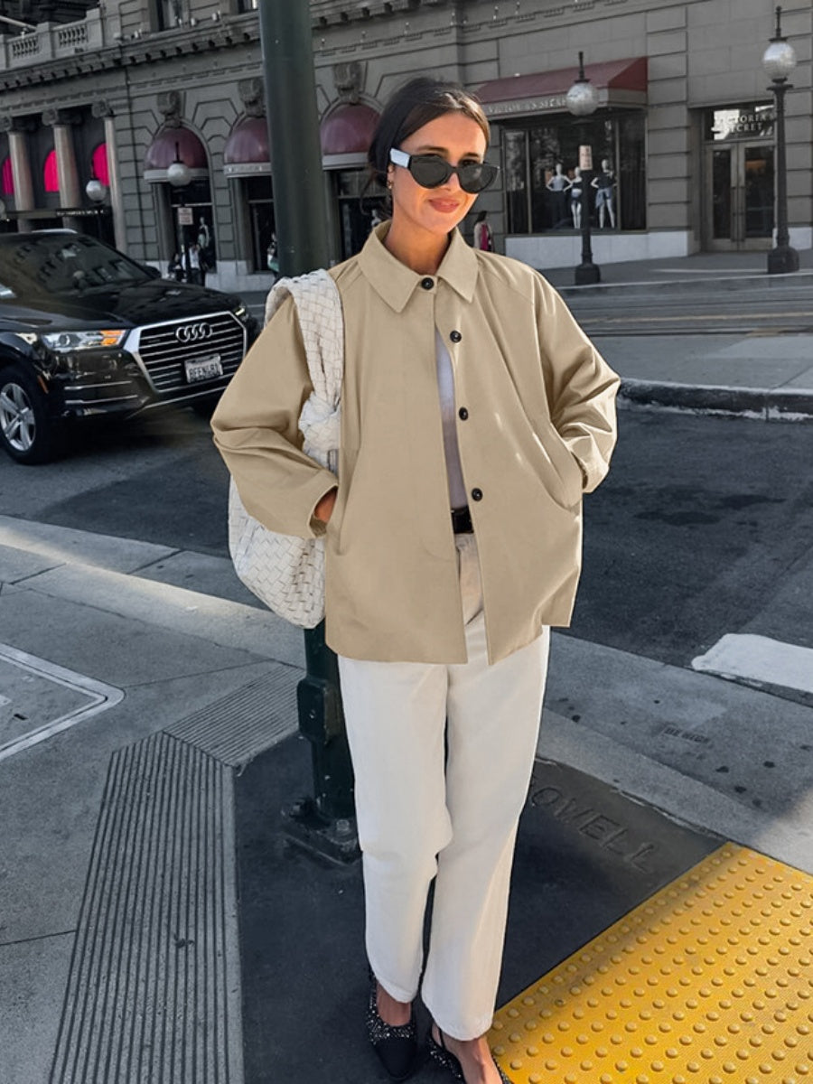 Liber Autumn Women's Trench Coats Solid Color Jackets