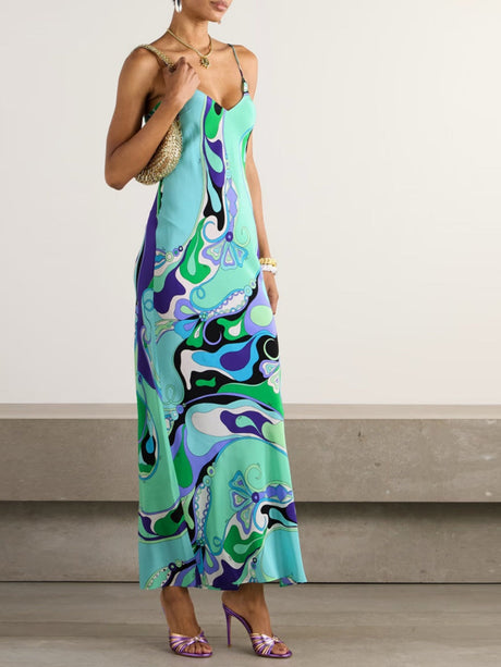 Slit Simplicity Printed Maxi Dresses