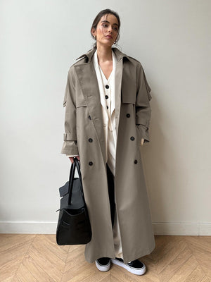 Pure Cotton Retro Loose Belted Trench Coat