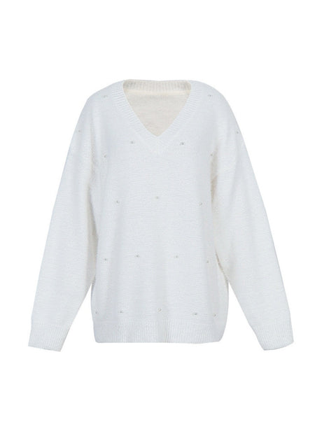 Beading Pearl Loose-fit Sweaters