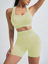 Cross-back Beauty Seamless Bra Hip-lifting Shorts Fitness Workout Set