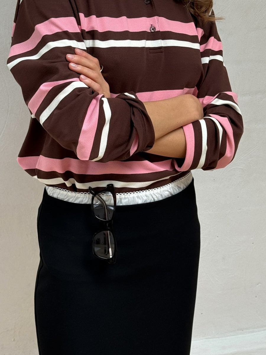 Liber Autumn Women's Stripes Stripes Polo T-shirts