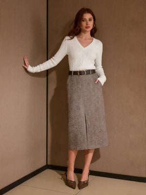 Superfine Merino Wool Cashmere Silk V Pullover Sweater