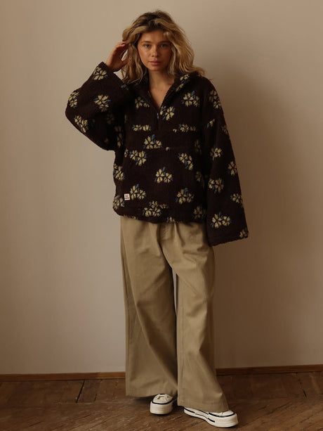 Fleece Floral Fashion Warm Fleece Sweatshirt