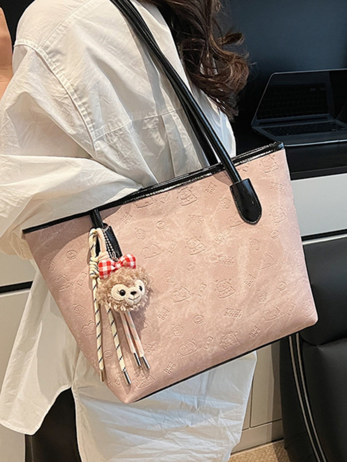 Sac fourre-tout grande capacité à motif color-block en relief