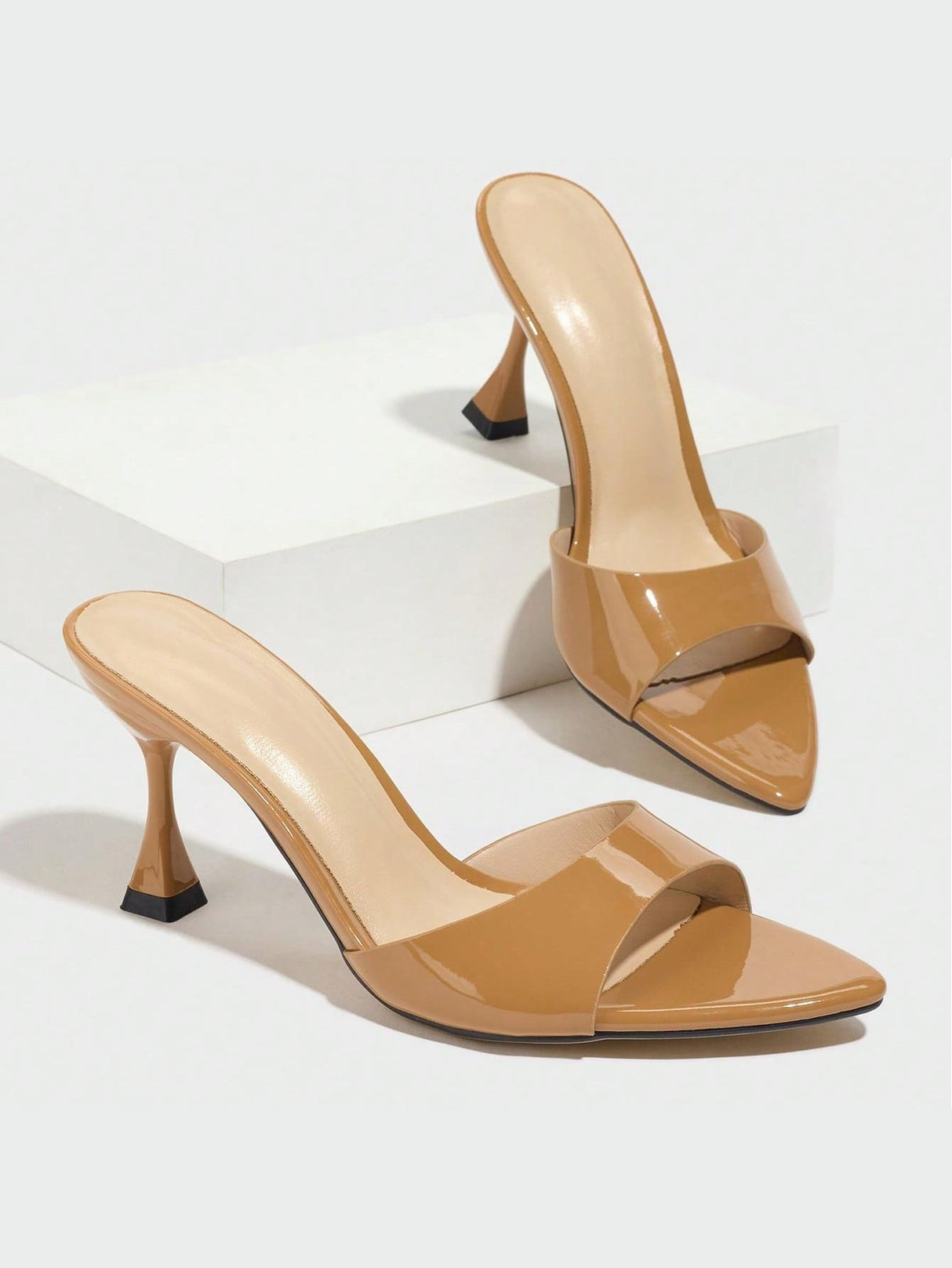 Embossed High-heeled Sandals