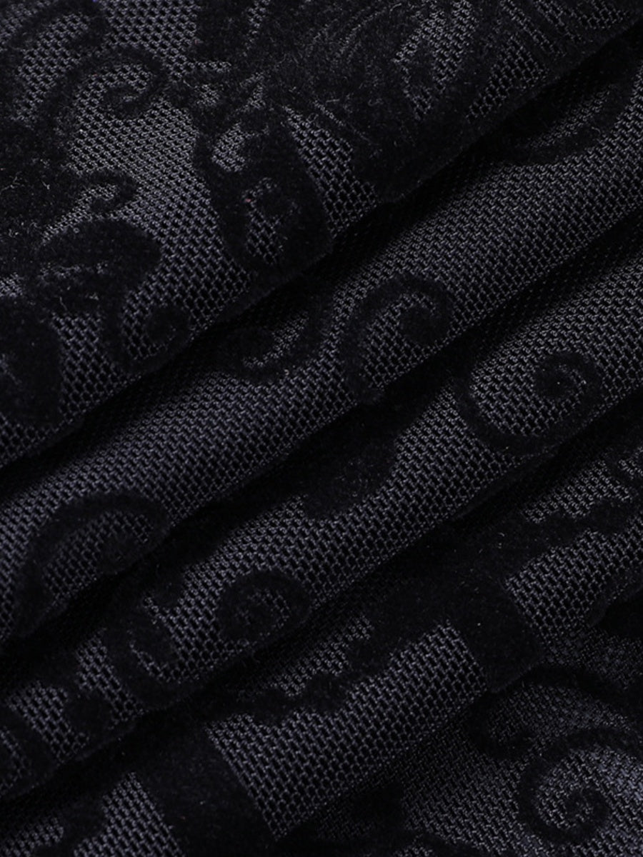 Perspective Lace Black Slightly Flared Pants