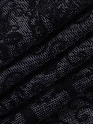 Perspective Lace Black Slightly Flared Pants