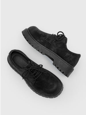 Chaussures Derby à plateforme style rétro vieilli