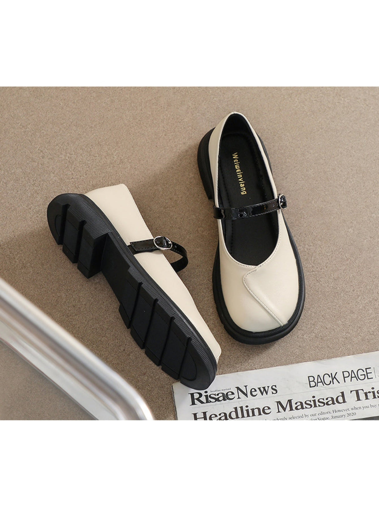 Liber Spring and Autumn Colorblock Women's Mary Jane Shoes