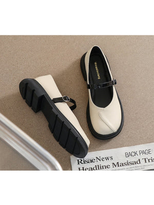 Liber Spring and Autumn Colorblock Women's Mary Jane Shoes