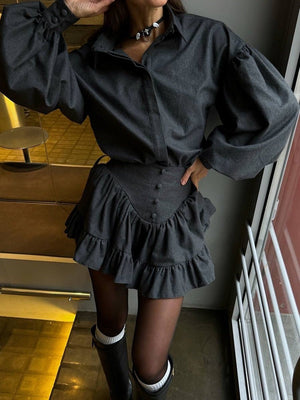 Ensembles 2 pièces mini-jupe à volants