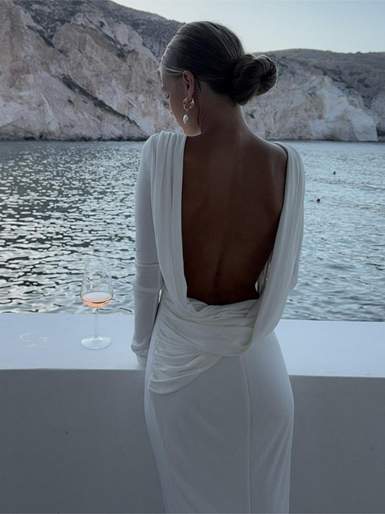 Sexy Backless Slim Fit Long Sleeve Dress