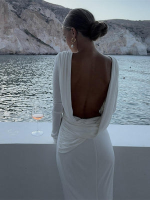 Sexy Backless Slim Fit Long Sleeve Dress