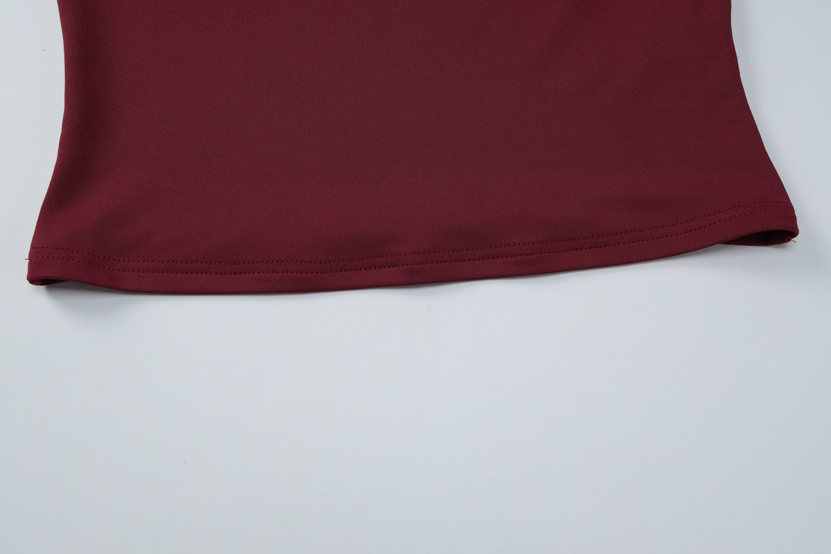 Lace Trim Square Neck Slimming Top