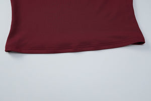 Lace Trim Square Neck Slimming Top