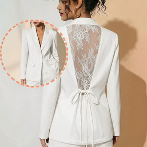 Backless Lace Solid Color Blazers