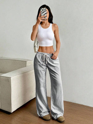 Striped Casual Wide-Leg Pants