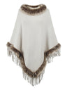 Knitting Tassel Hood Loose Cloak Shawl Sweaters