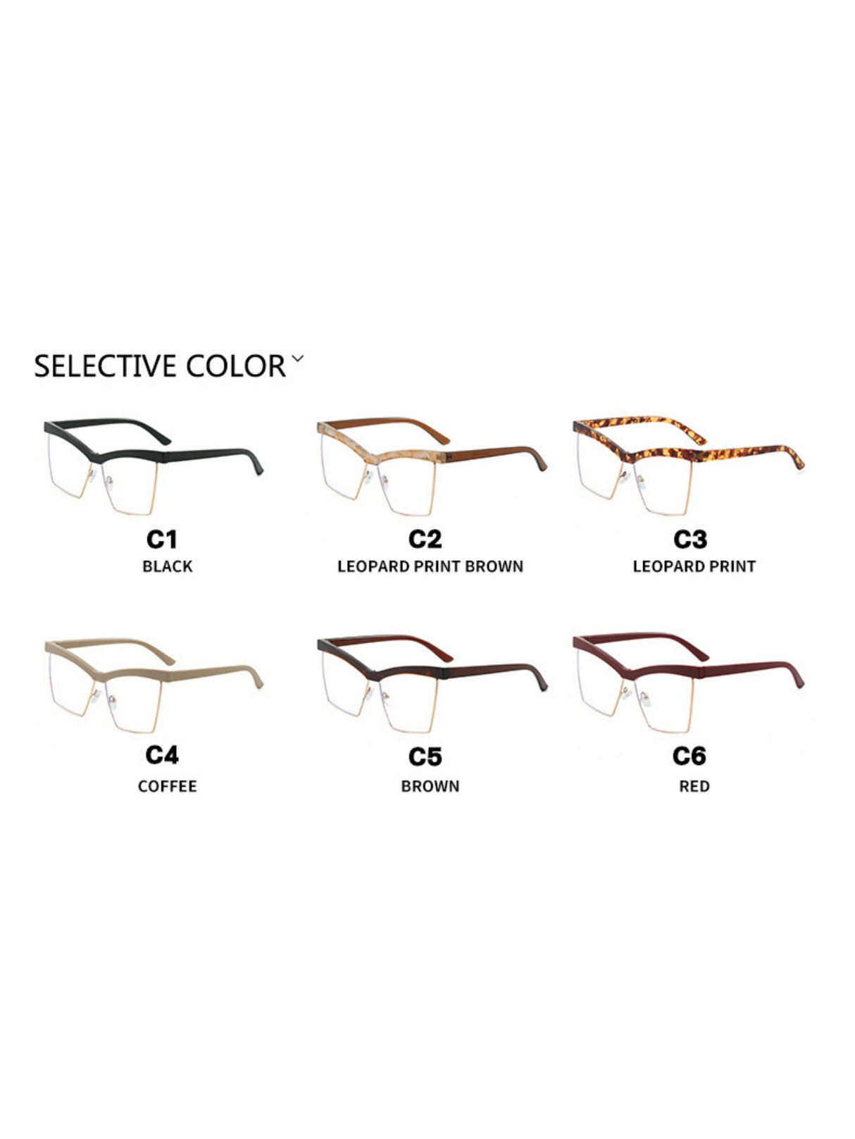Leopard Print Full-frame Square Fashion Glasses