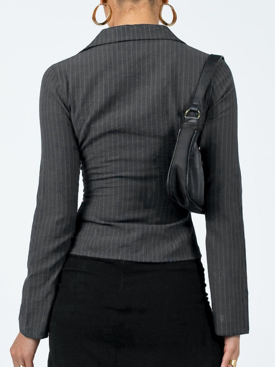 Long Sleeve Buttons Stripes Shirts