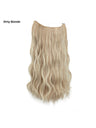 One-piece Hairpiece, Long Wavy Curls, Seamless Synthetic Fiber Wig
